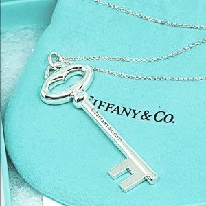Silver Tiffany & Co. Key Pendant and Necklace